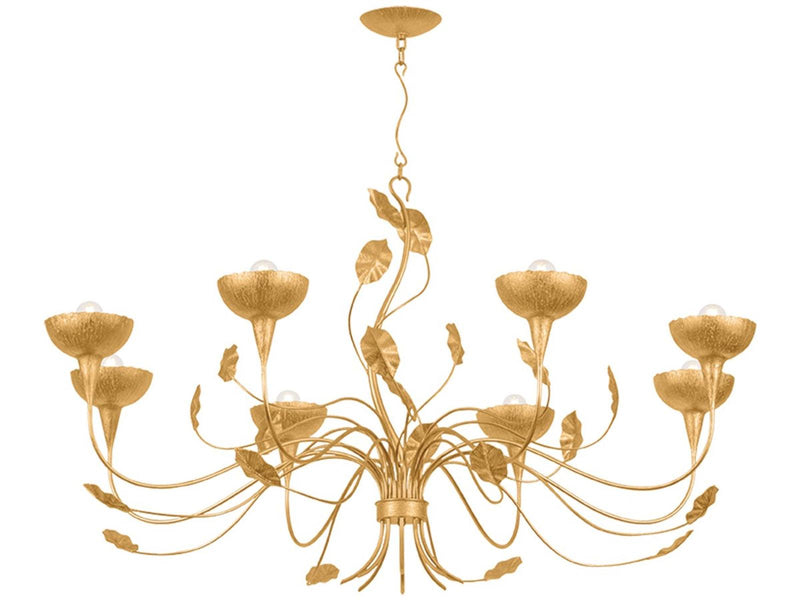 Corbett Lighting Innsbruck 8-Light Vintage Gold Leaf Bowl Chandelier