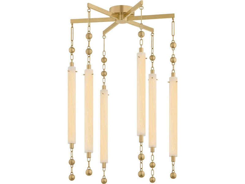 Corbett Lighting Parigi 6-Light Vintage Brass Gold Linear Chandelier