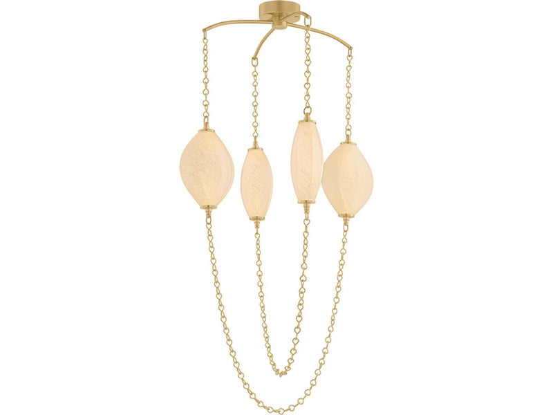 Corbett Lighting Positano 4-Light Vintage Brass Gold Globe Chandelier