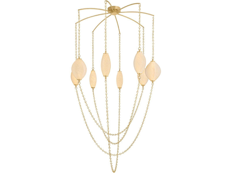 Corbett Lighting Positano 8-Light Vintage Brass Gold Tiered Chandelier