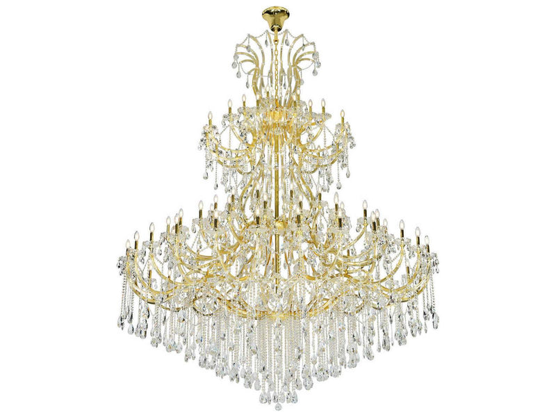 Elegant Lighting 84-Light Maria Theresa Candelabra Tiered Chandelier in Gold with Clear Crystal