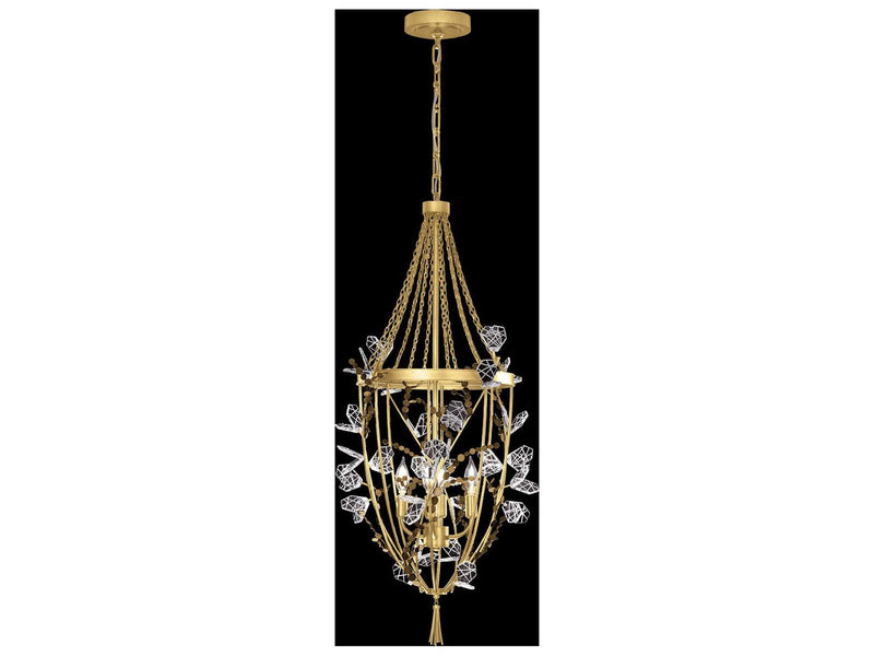 Fine Art Handcrafted Lighting Volare 4-Lights Gold Lantern Chandelier