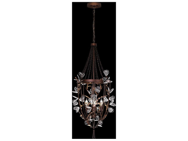 Fine Art Handcrafted Lighting Volare 4-Lights Bronze Lantern Chandelier