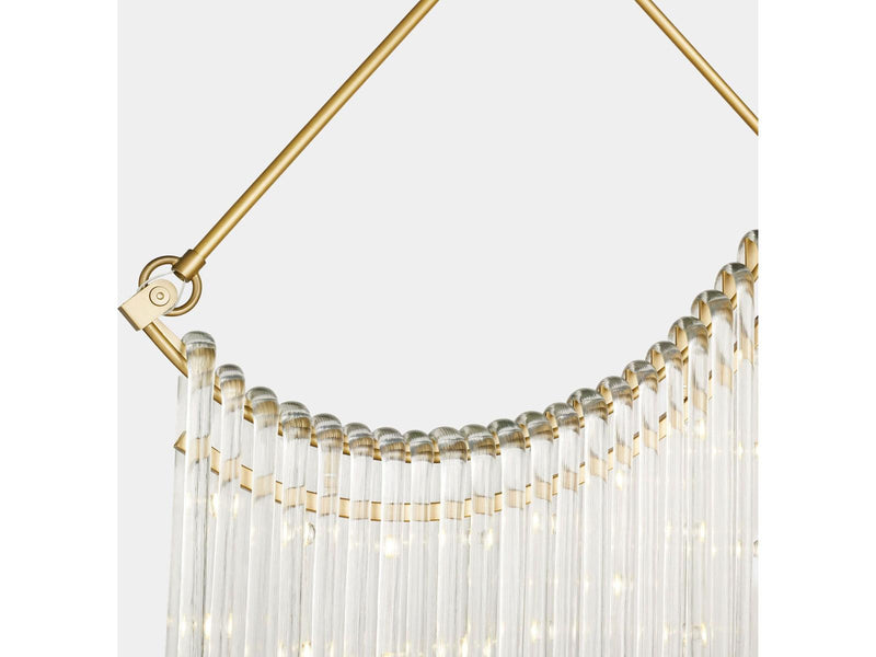 Global Views Draped Plated Hand Ed Antiqued Bronze Linear Chandelier
