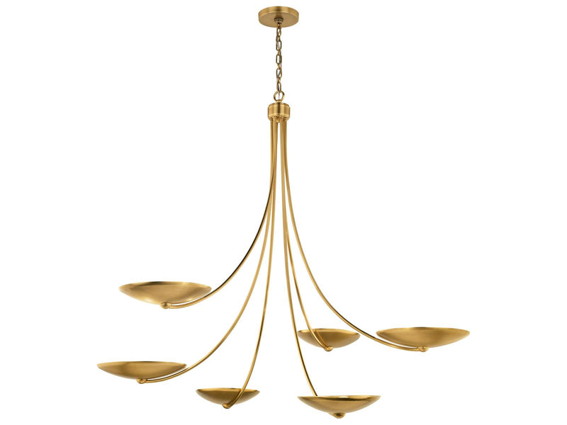 Kichler Palmela 6-Light Champagne Bronze Lacquered Brass LED Bowl Chandelier