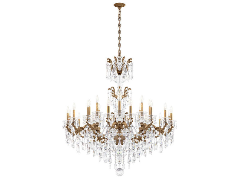 Schonbek 24-Light La Scala Crystal Chandelier in Heirloom Gold