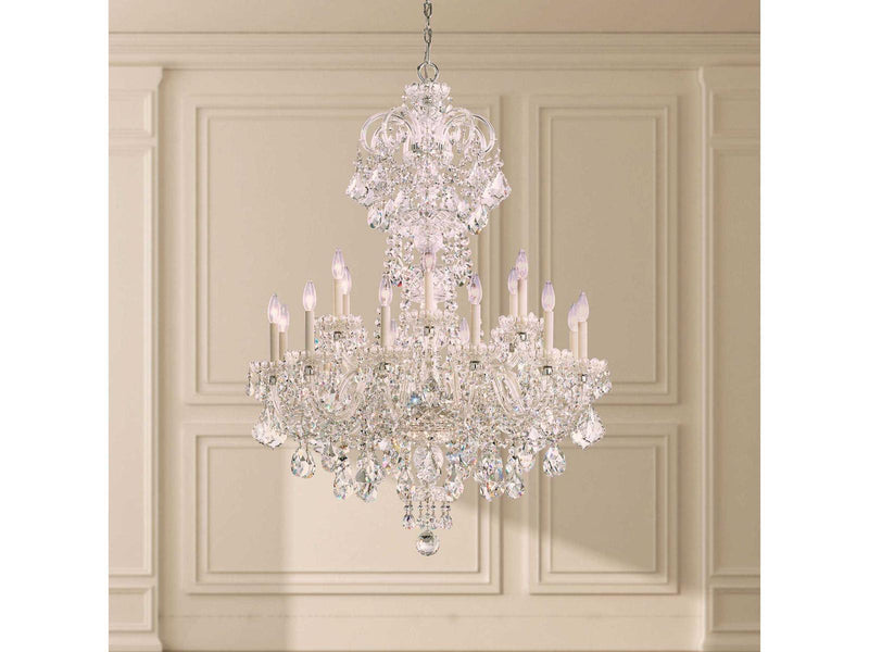 Schonbek Olde World 23-Light Crystal Candelabra Chandelier in Aurelia