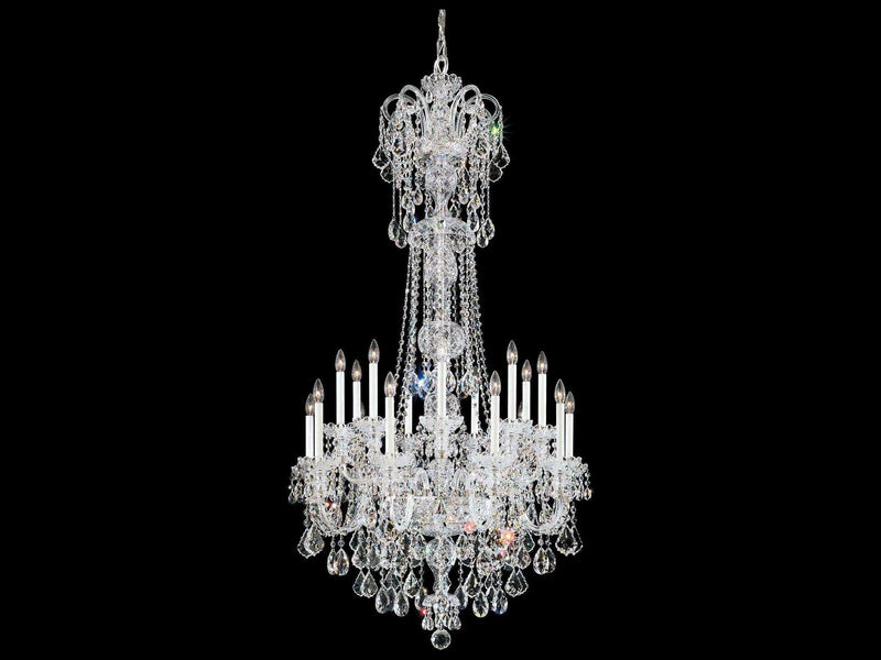 Schonbek Olde World 23-Light Candelabra Chandelier in Polished Silver