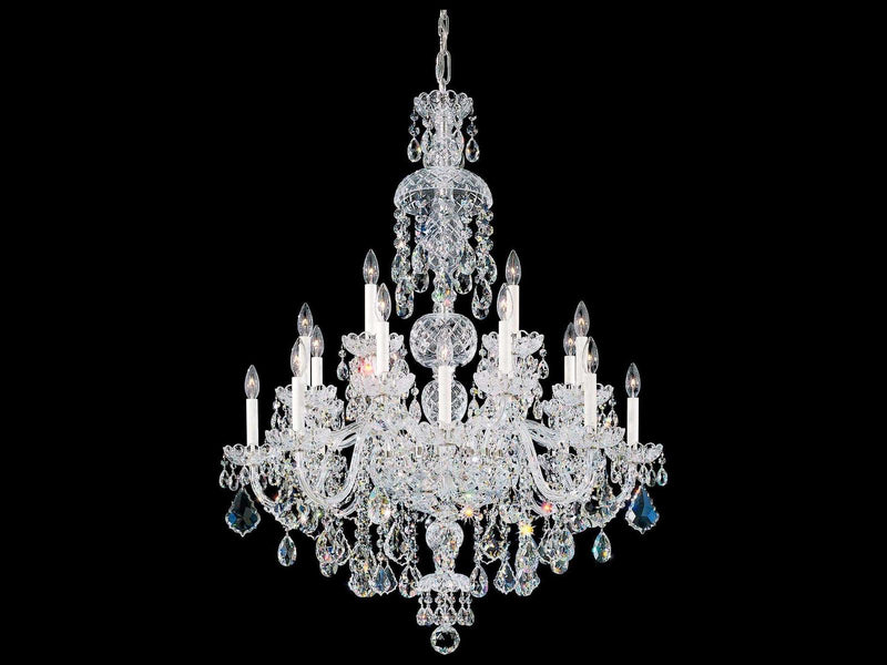Schonbek Olde World 25-Light Candelabra Chandelier with Silver Crystal