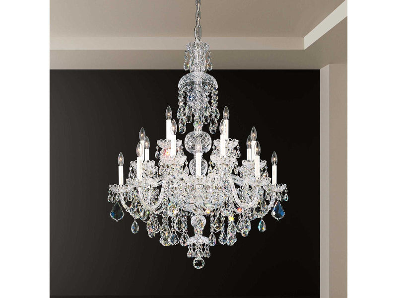 Schonbek Olde World 25-Light Candelabra Chandelier with Silver Crystal