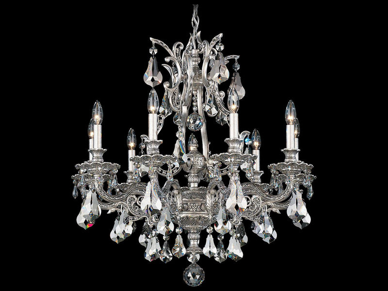 Schonbek 9-Light Sophia Silver Crystal Candelabra Chandelier