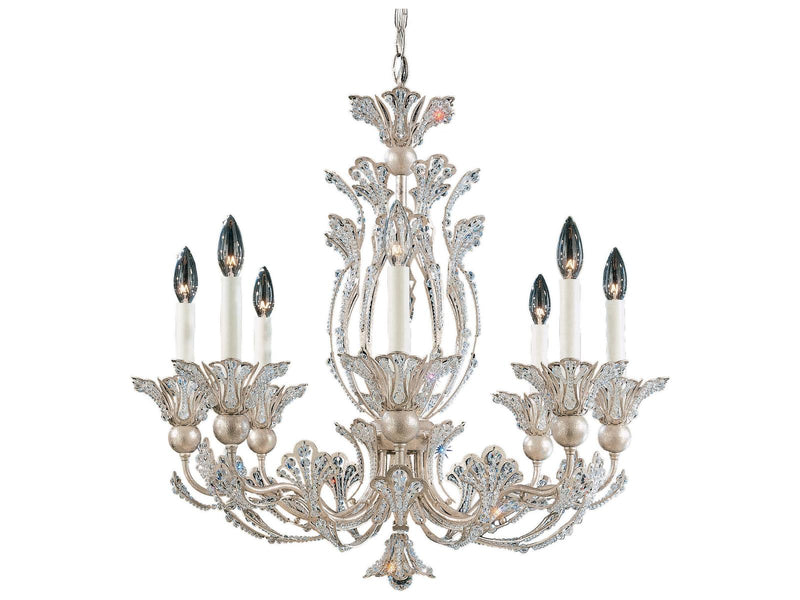 Schonbek 8-Light Rivendell Silver Crystal Candelabra Chandelier