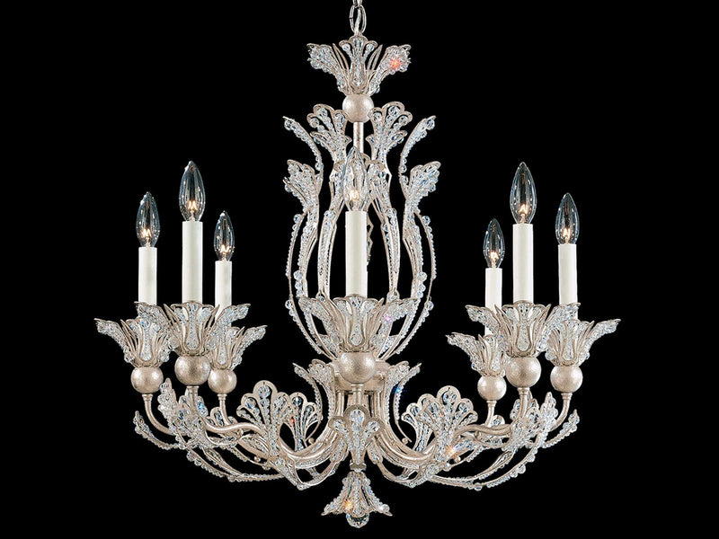 Schonbek 8-Light Rivendell Silver Crystal Candelabra Chandelier