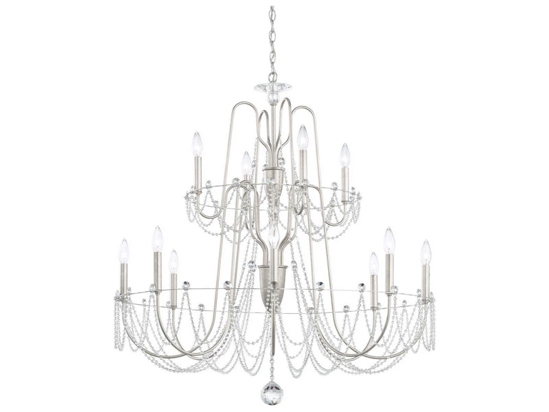 Schonbek 12-Light Esmery Candelabra Chandelier with Optic Crystal