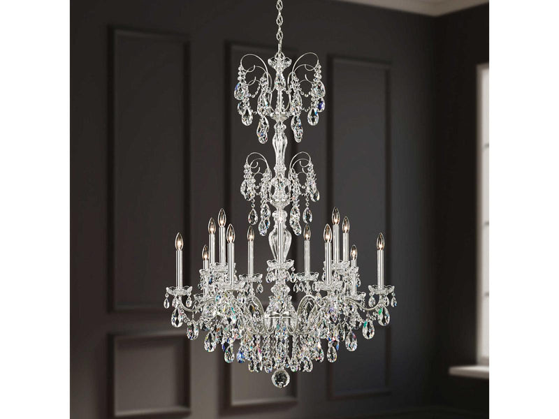 Schonbek Sonatina 14-Light Crystal Candelabra Chandelier