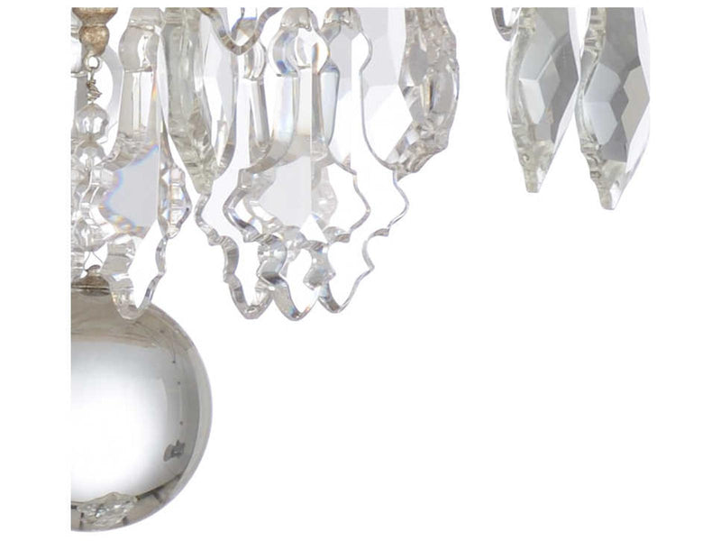 Wildwood 8-Light Versailles Chandelier in Antique Silver Leaf with Clear Crystals