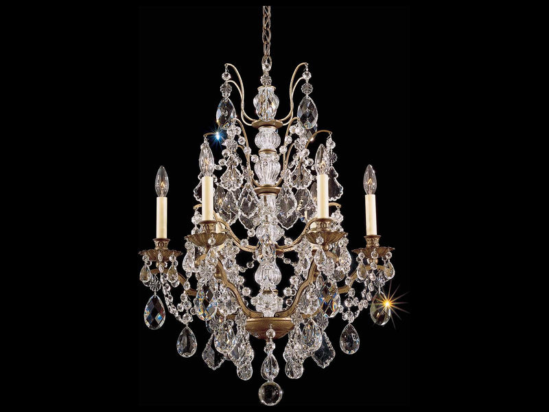Schonbek Bordeaux 6-Light Gold Crystal Candelabra Chandelier