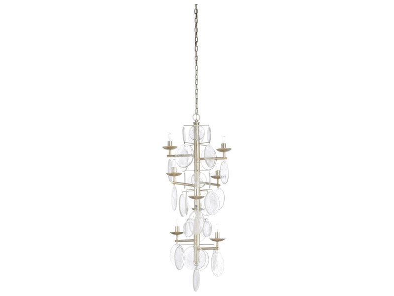 Wildwood Liza 8-Light Chandelier in Silver Leaf with Cast Glass Discs