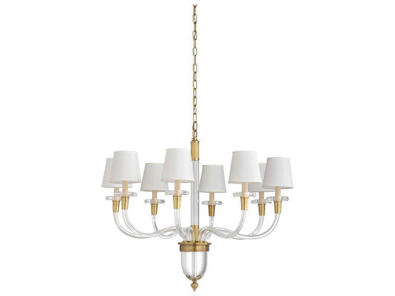 Wildwood 8-Light Salon Chandelier in Antique Brass with Clear Crystal